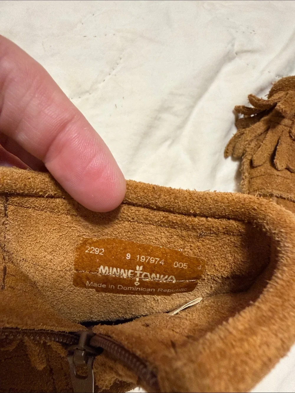 Child's Suede Fringe Moccasin Booties - Brown